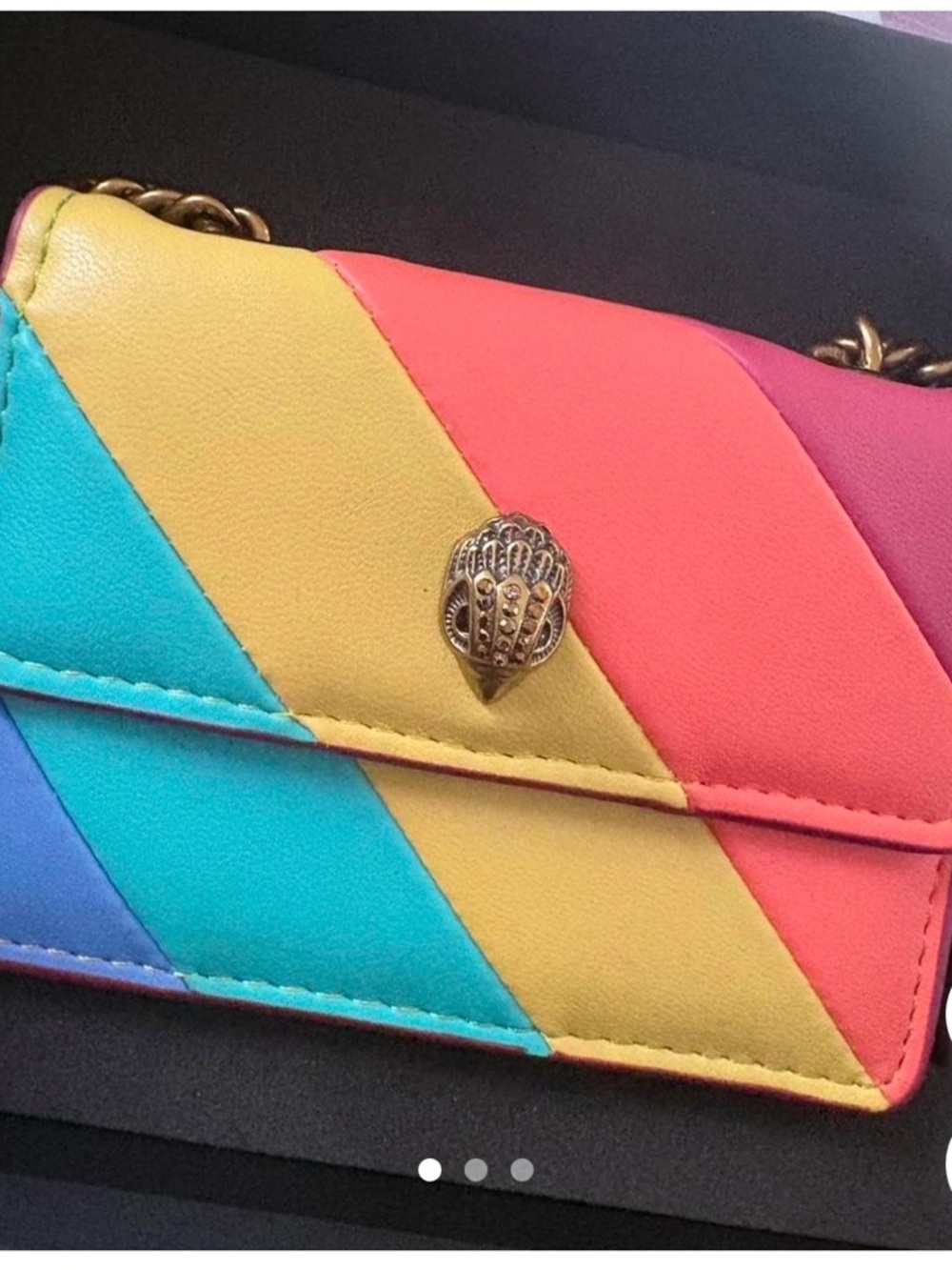 Colorblock Rainbow Leather Crossbody Wallet - Multicolor never worn